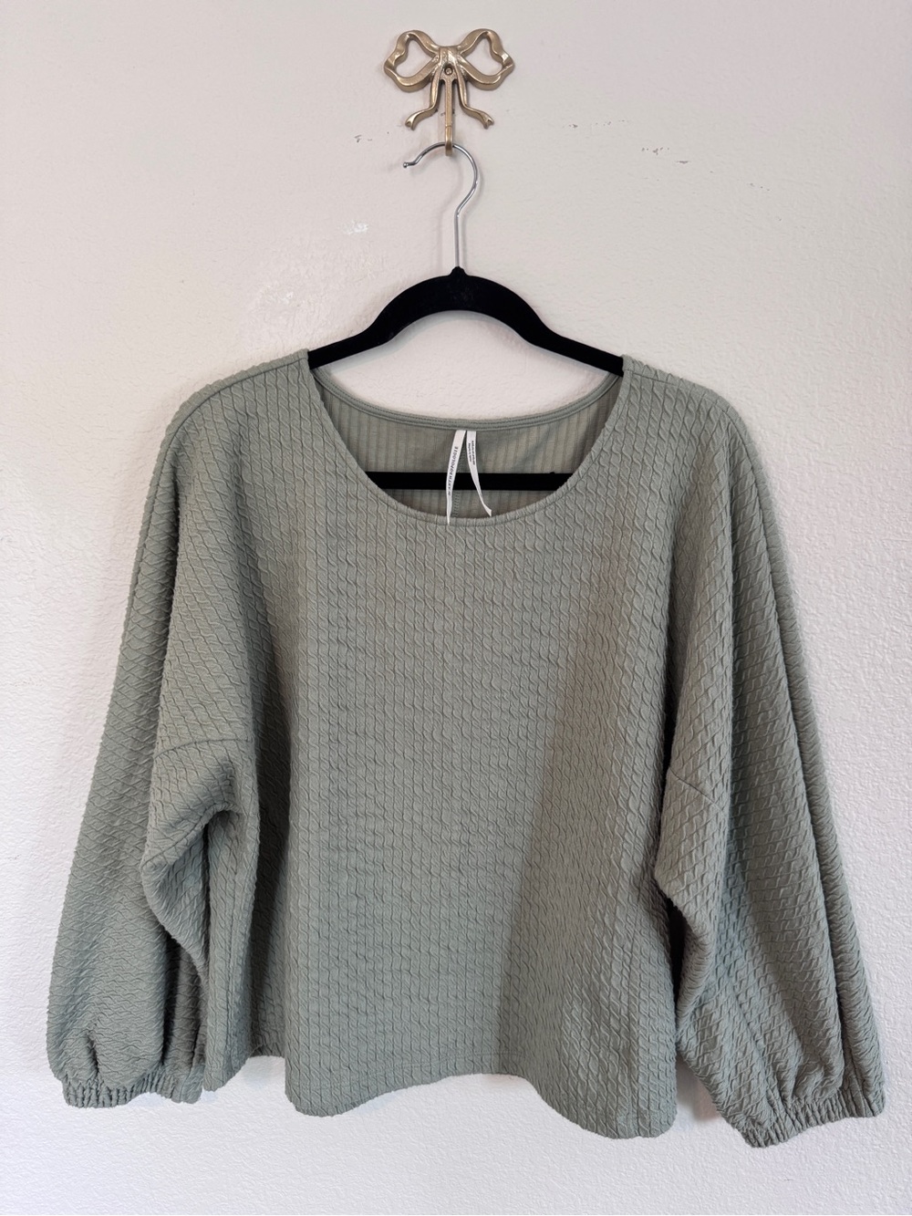 Anthropologie Soft Textured Long Sleeve Top ~ Size XL